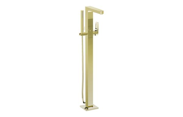 VitrA Root Square Floor Standing Bath/Shower Mixer - Soft Gold